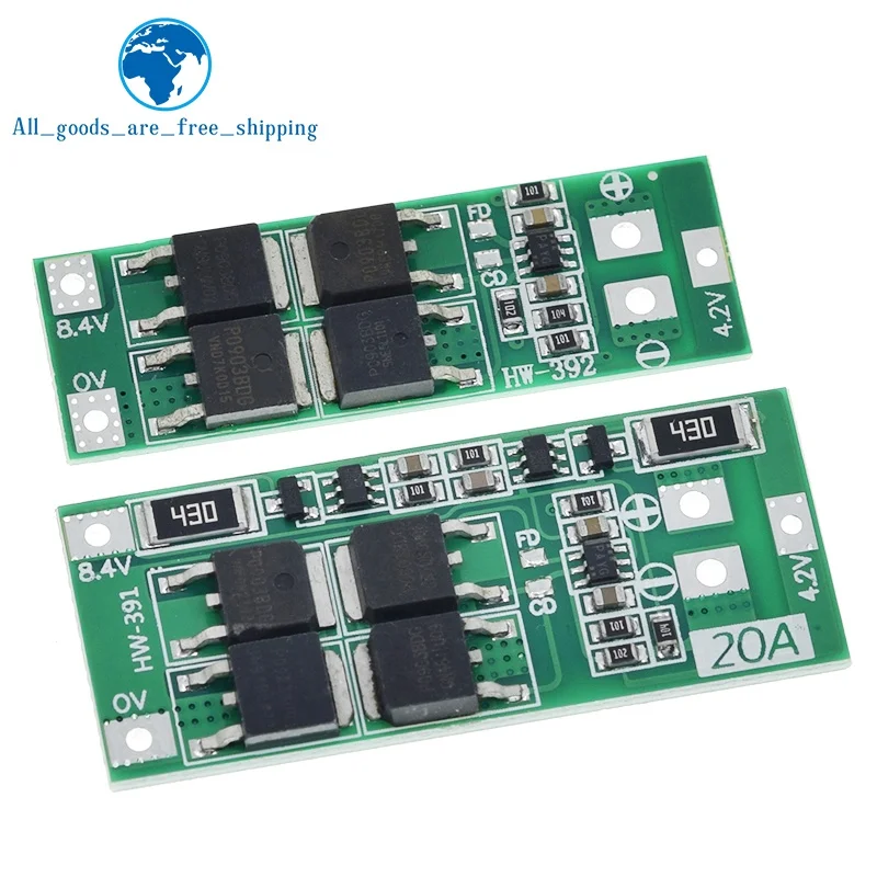 TZT 2S 20A 7.4V 8.4V 18650 Lithium Battery Protection Board/BMS Board Standard/Balance For DIY