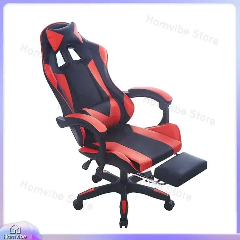 Ergonomic Gaming Chair High Back Racing Style Computer Chair with Lumbar Support Footrest PU Leather Swivel Office Chair for view 2