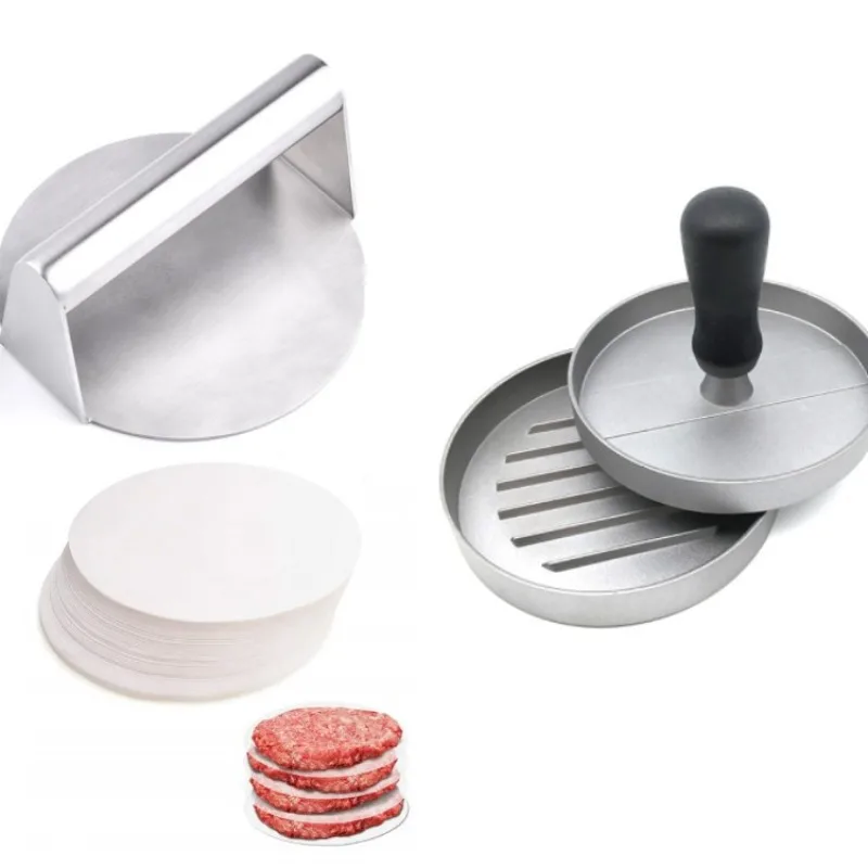 3Pcs BBQ Cooking Tool Set, Steak & Burger Meat Press Plate for Grilling