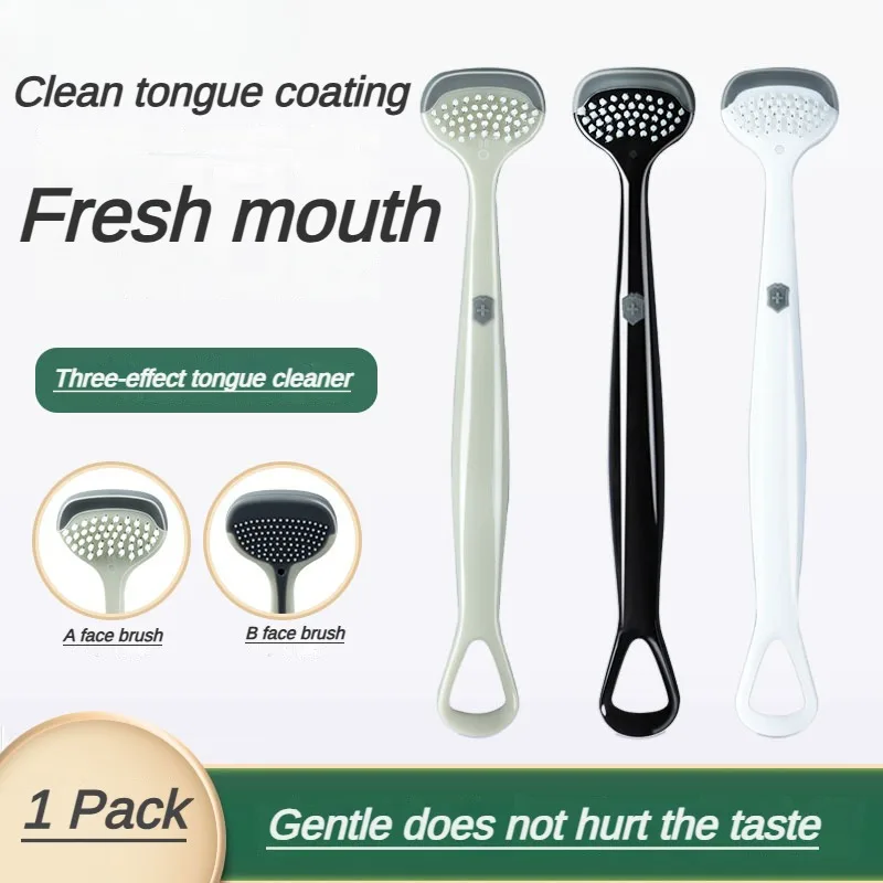 

2024 Creative silicone tongue scraper Double-sided professional tongue cleaner reusable universal oral cleaning tool unit