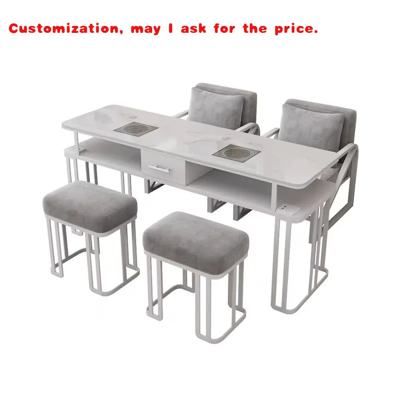 custom.Simple Style  Modern Nail Art Table Chair Set  Vacuum Cleaner Iron Designed Makeup  Nail Spa Shopping Shop