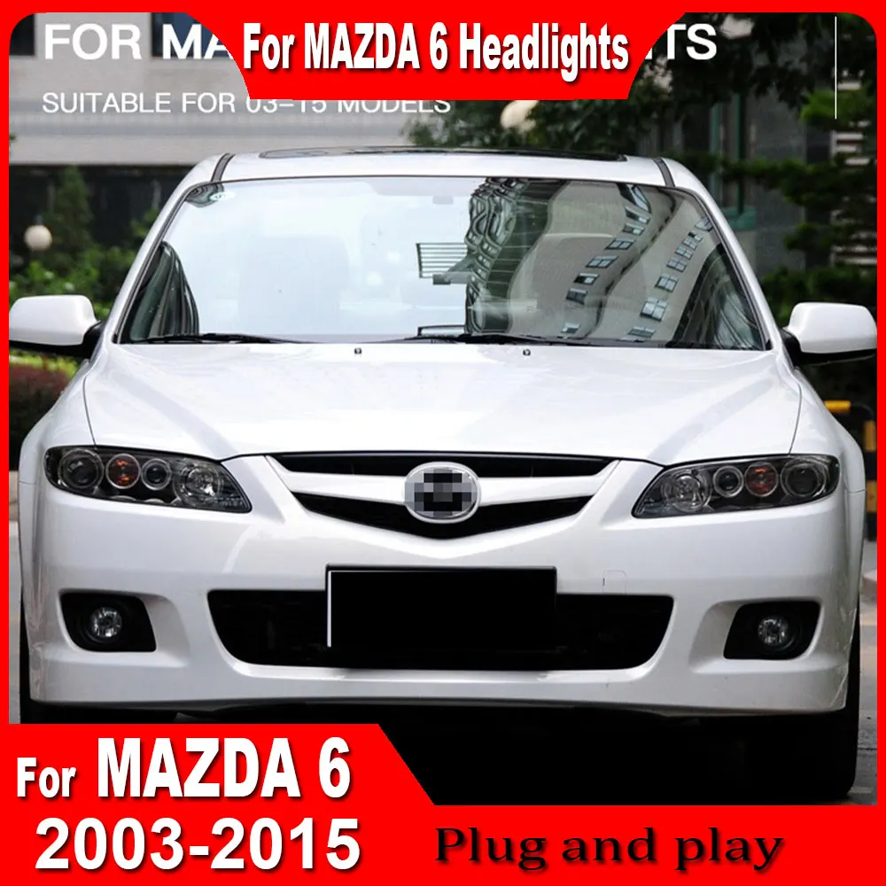 Car LED  Headlights Styling for Mazda 6 Headlights 2003-2015 Mazda 6 Headlight DRL Turn Signal Low High Beam Projector Lens
