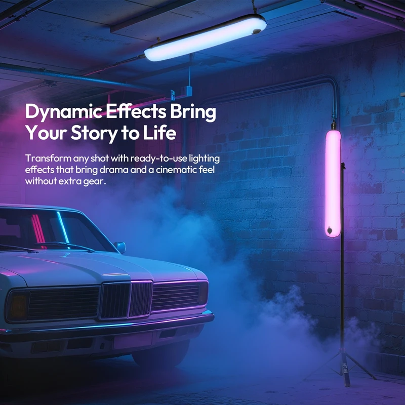 울란지 UA20C 20W RGB 마그네틱 에어 튜브 라이트 1800-10000K 풀 RGB 휴대용 에어 튜브 라이트 (라이브 스트리밍 사진 촬영용)