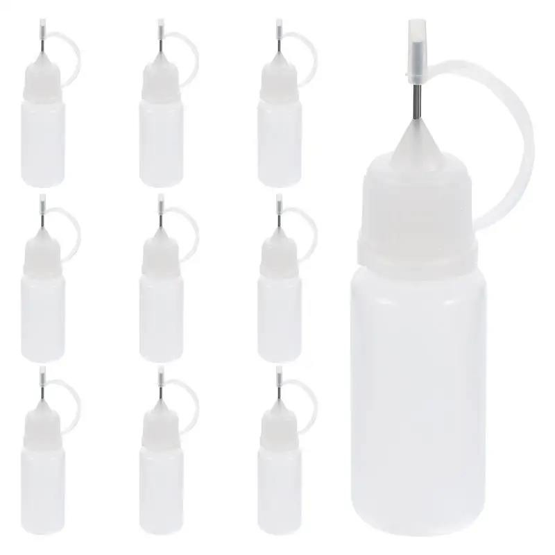 10Pcs 10ml Needle Tip Glue Bottle Applicator Bottle Tip Glue Needle Applicator Liquid Squeeze Bottles Dispenser Painting Dropper