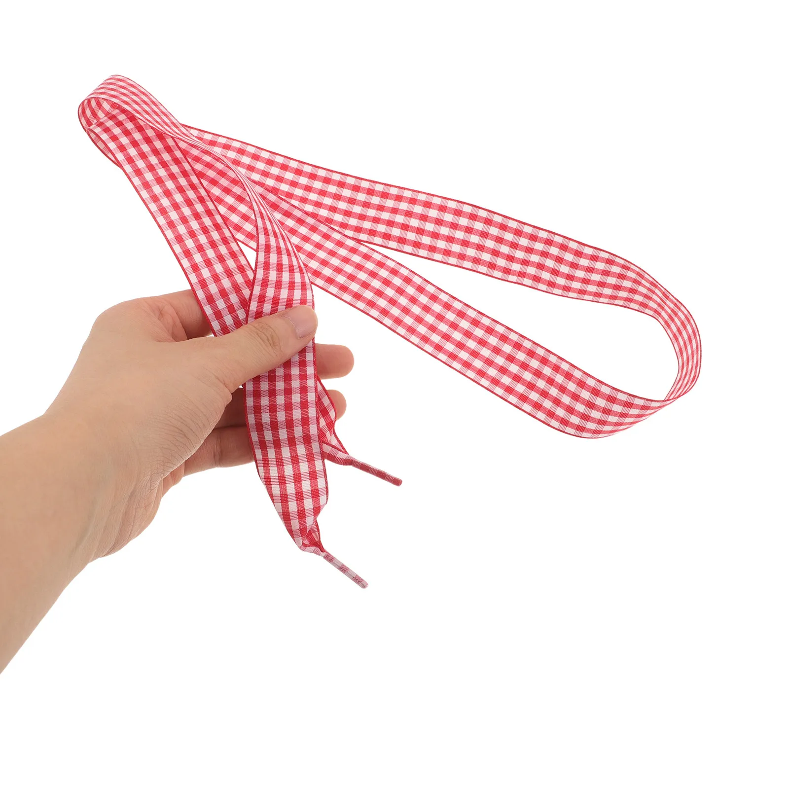 6Pairs Colored Gingham Checkered Flat Ribbon Shoelaces Soft Replacement Ties for Sneakers Ballet Shoes Casual Wear Sport Shoe