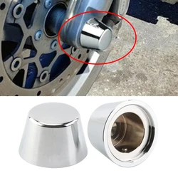 2Pcs Motorcycle CNC Front Axle Nut Cover Cap Aluminum Black/Chrome for Harley Softail 1984-2006