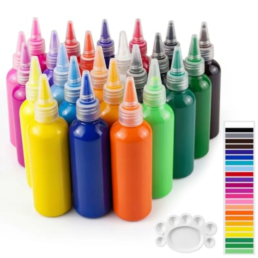 

Acrylic Paint Set Acrylic Paint Set 4 oz/120ml Bottles Rich Pigments Water Proof Premium for Artists Beginners and on Canvas Ro