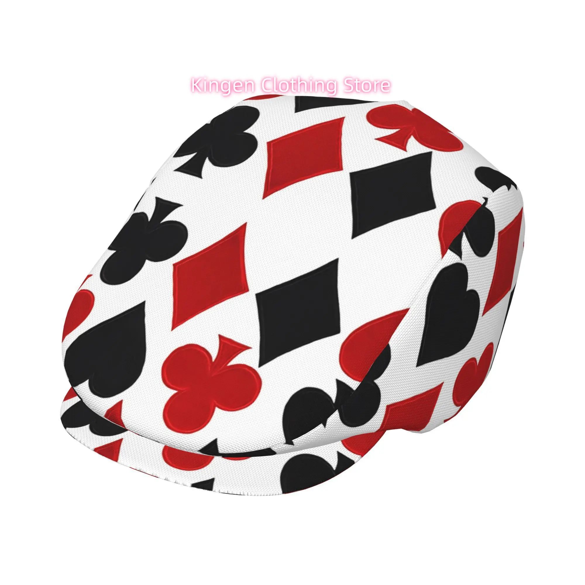 Playing Card Decal Men And Women Adjustable Flat Cap Newsboy Beret Ivy Cap Irish Cabbie Fishing Hats Forward Caps Gatsby Caps