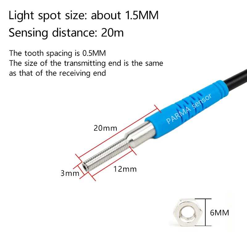 M3 laser beam photoelectric switch sensor NPN open type 24V visible light infrared sensing switch