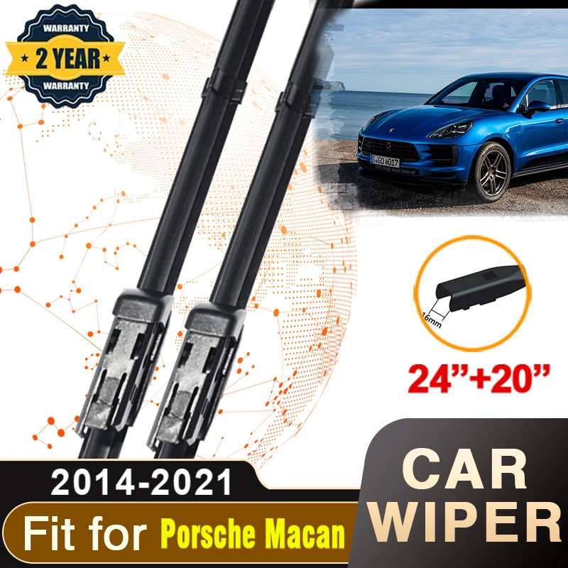 Wipers For Cars For Porsche Macan 95B 2014~2021 Front Windscreen Premium Beam Blade Wiper Car Windscreen Wipers Car Accessories