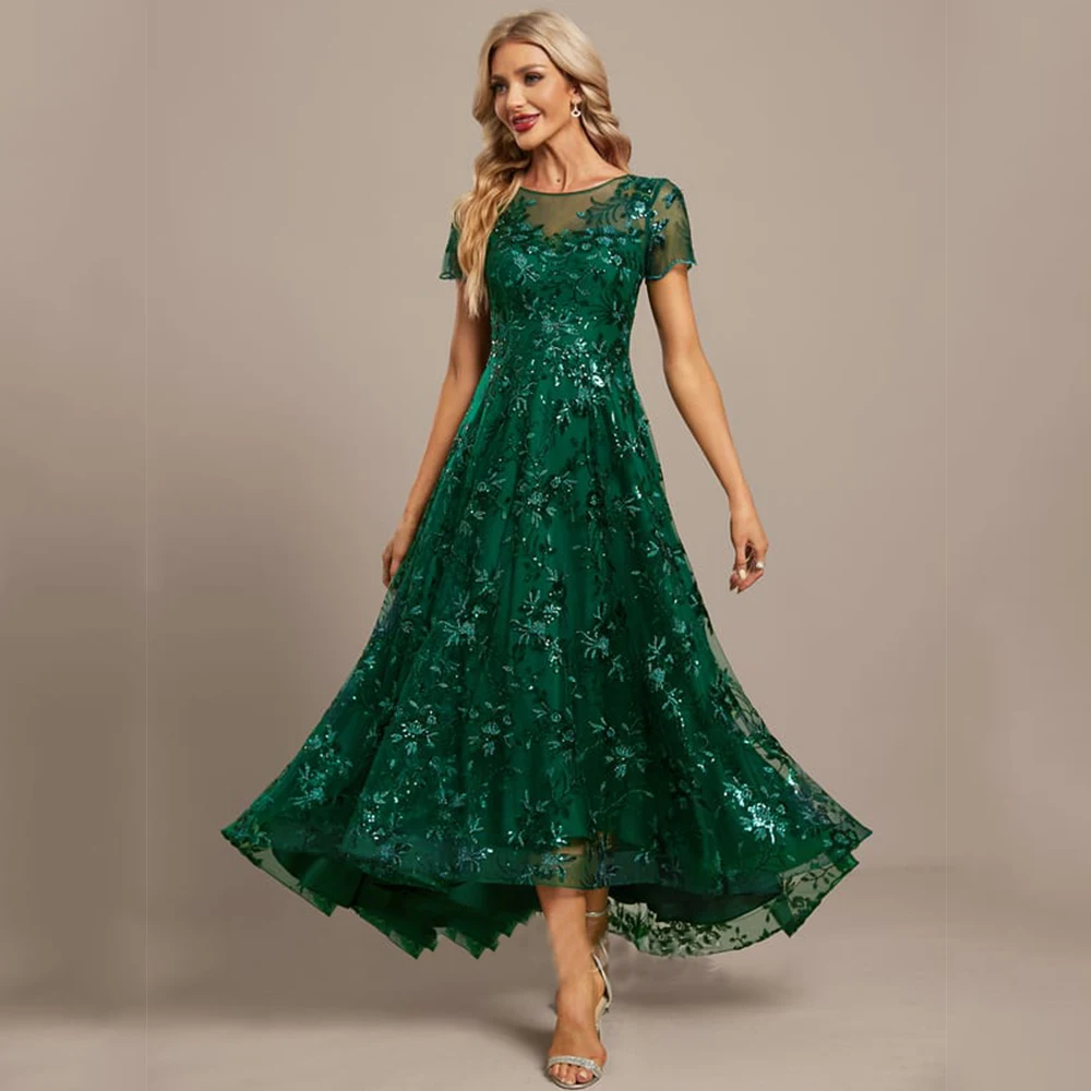 

Green Scoop Mother of the Bride Dresses Exquisite A Line Long Wedding Guest Gowns Chiffon Elegant Dress Women Wedding Party