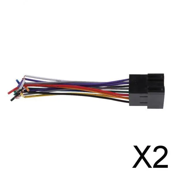 2X Universal ISO Car Radio Adapter Female Socket Stereo Wire Harness Connector