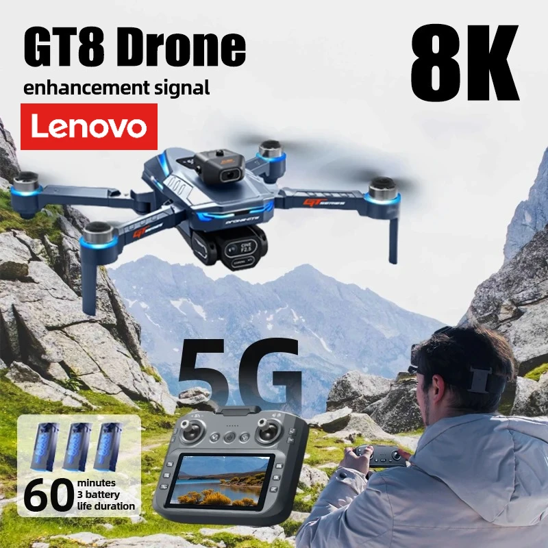 

Дрон Lenovo GT8 8K профессиональный с камерой 4K HD, 5G, бесщеточным двигателем, для аэрофотосъемки, оптическим позиционированием, с экраном, радиоуправляемый квадрокоптер-игрушка