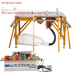 New Type of Woodworking Push Table Saw Worktable+Edge Banding Machine Portable Precision Wood Saw Machine Multi-functional Tools