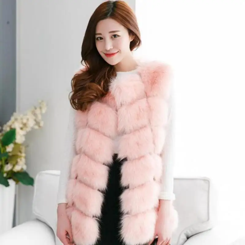 Woman Autumn Hot Sale Luxury Faux Fur Vests Female Winter Hot Sale Thick Warm Waistcoat Lady Coats Jackets Gilet Veste S-6XL