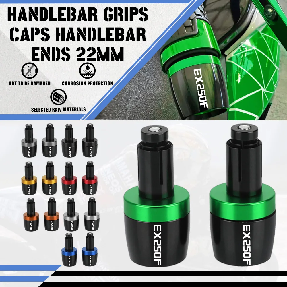 

For KAWASAKI EX250F 1988-2007 2006 EX 250F 2002 2001 2000 1999 2005 2004 2003 Motorcycle Universal Handlebar Grips End Cap Plugs