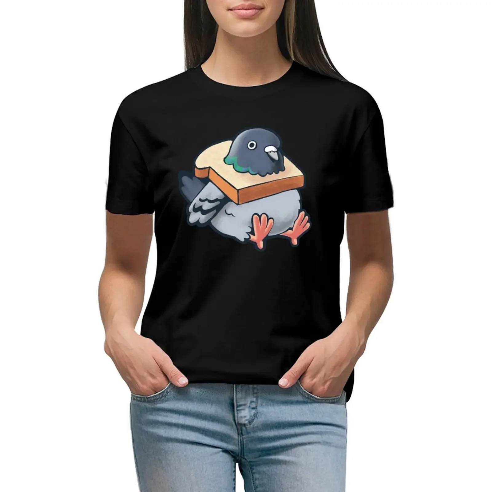 

Hungry Pigeon T-Shirt shirts graphic tees plus sizes female cat shirts for Women