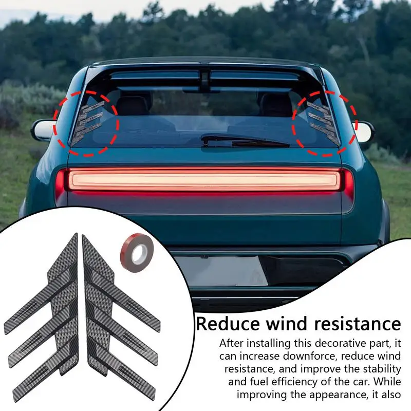 Rear Window Roof Spoiler Automotive Body Parts Automotive Air Dams Left Right Side Beveled Window Spoiler Cover Trim Adjustable