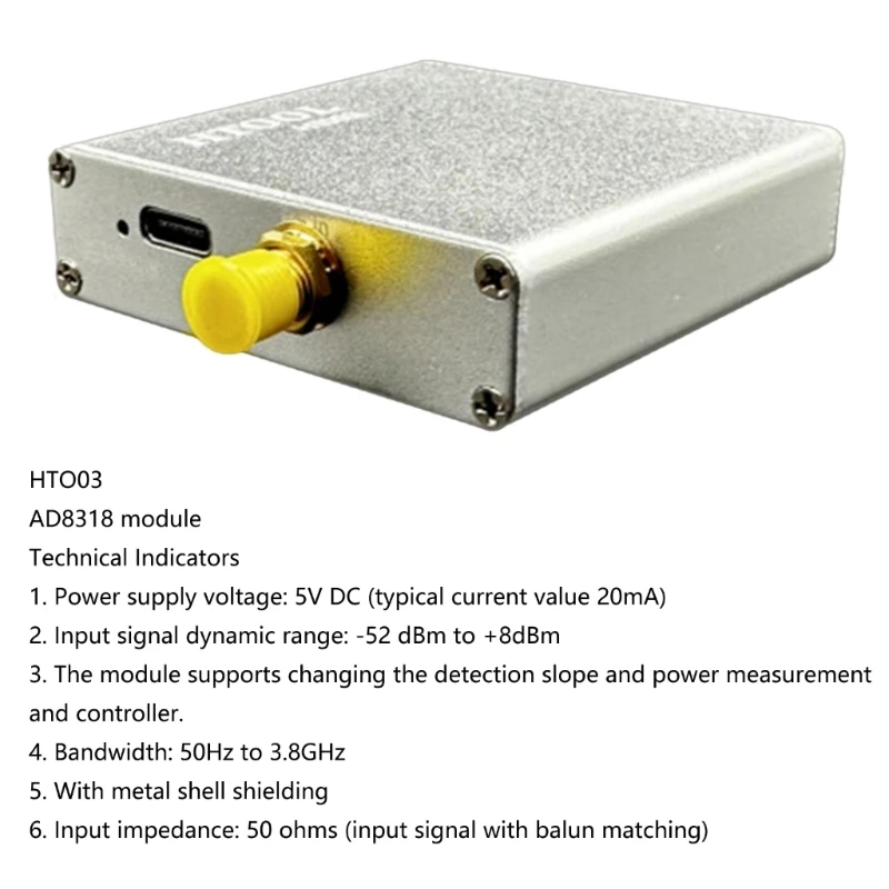 Medidor potencia RF Detectores logarítmicos Detección potencia Amplia 50 Hz a 3,8 GHz
