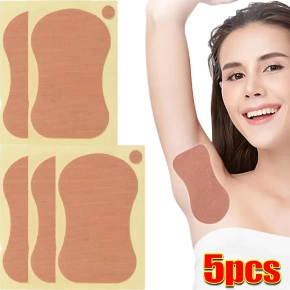 5Pcs Invisible Underarm Anti Sweat Pads Thin Breathable Sweat-Absorbing Patches Seamless Anti Perspiration Pads Women Men