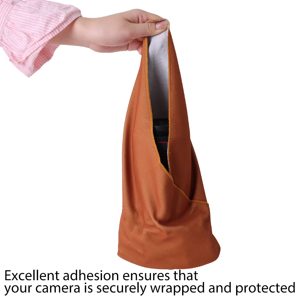 Portable Self-adhesive Folding Cloth Camera Storage Bag For Photography Cameras Phones Cosmetics Plush Wrapping Cloth