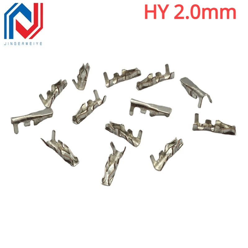 100pcs Hy2.0mm Terminal Phosphor Copper Languette Pin Pitch 2.0mm with Buckle Pin Terminal Connector Plug