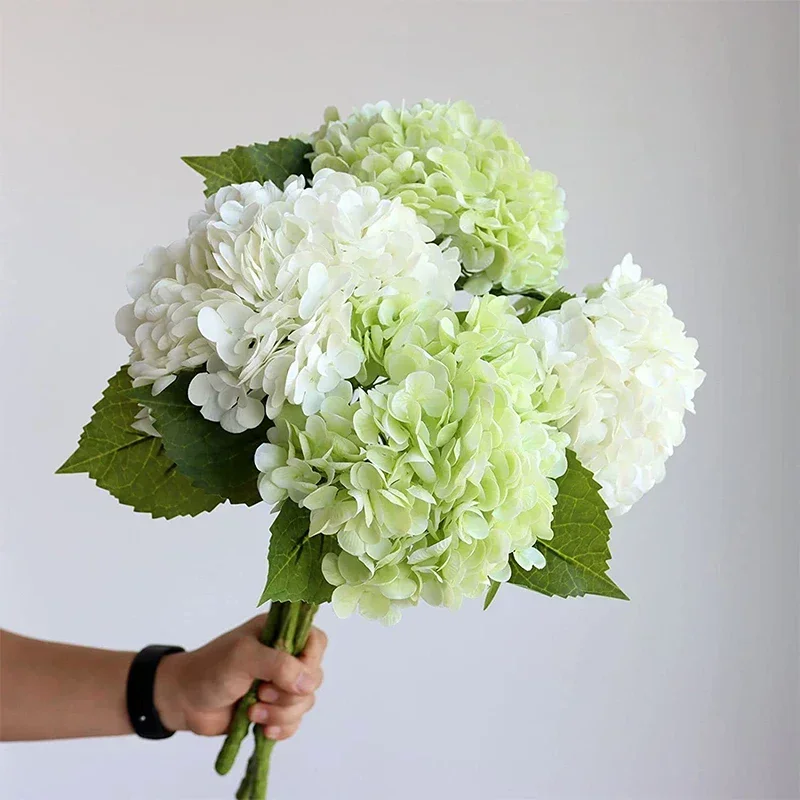 4 pcs Hydrangea Artificial Flowers Real Touch Latex Hydrangea for Wedding Bouquet Party Home Decor