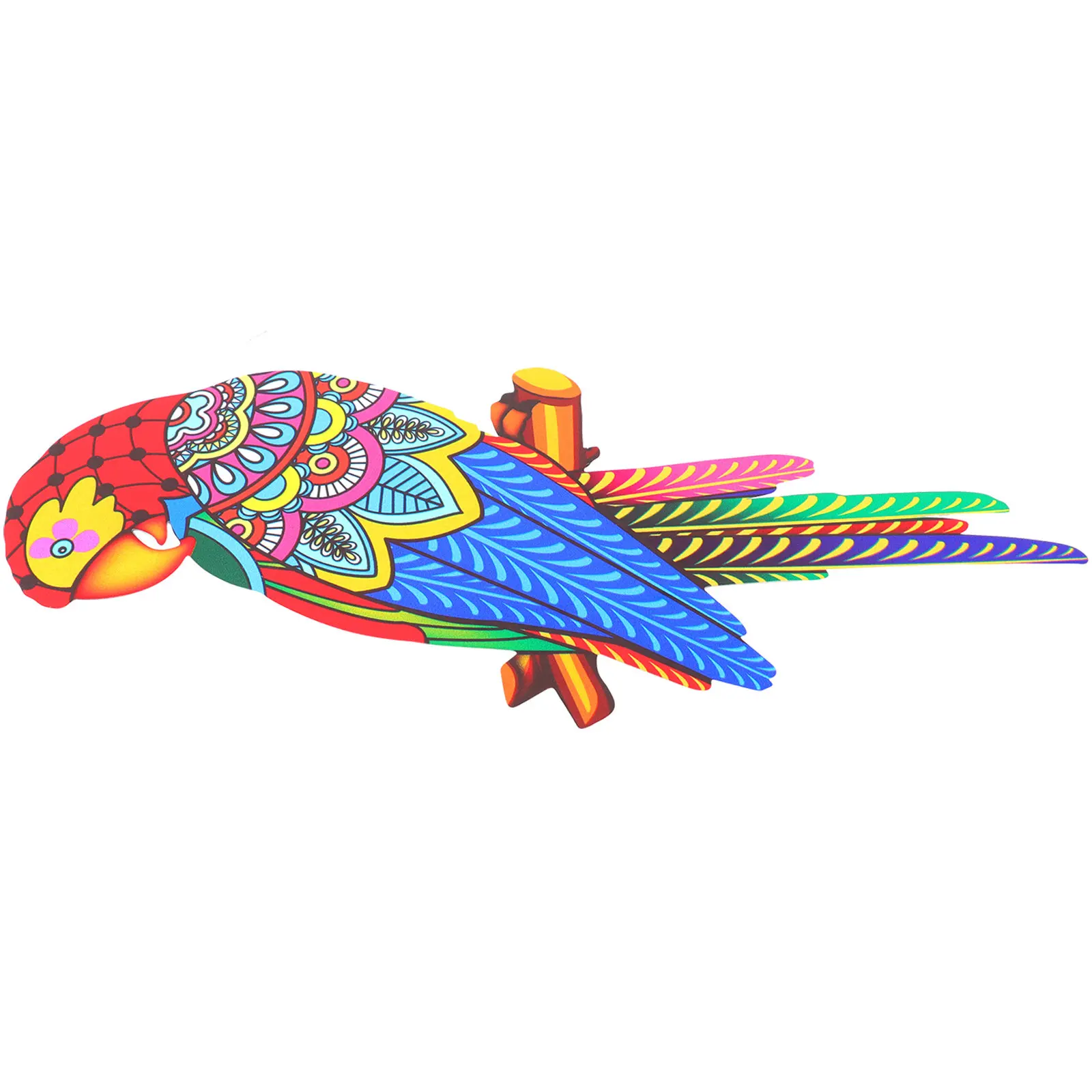 Décoration murale extérieure : Sculpture de toucan en forme de dessin animé, art oiseau lumineux et vibrant pour la maison