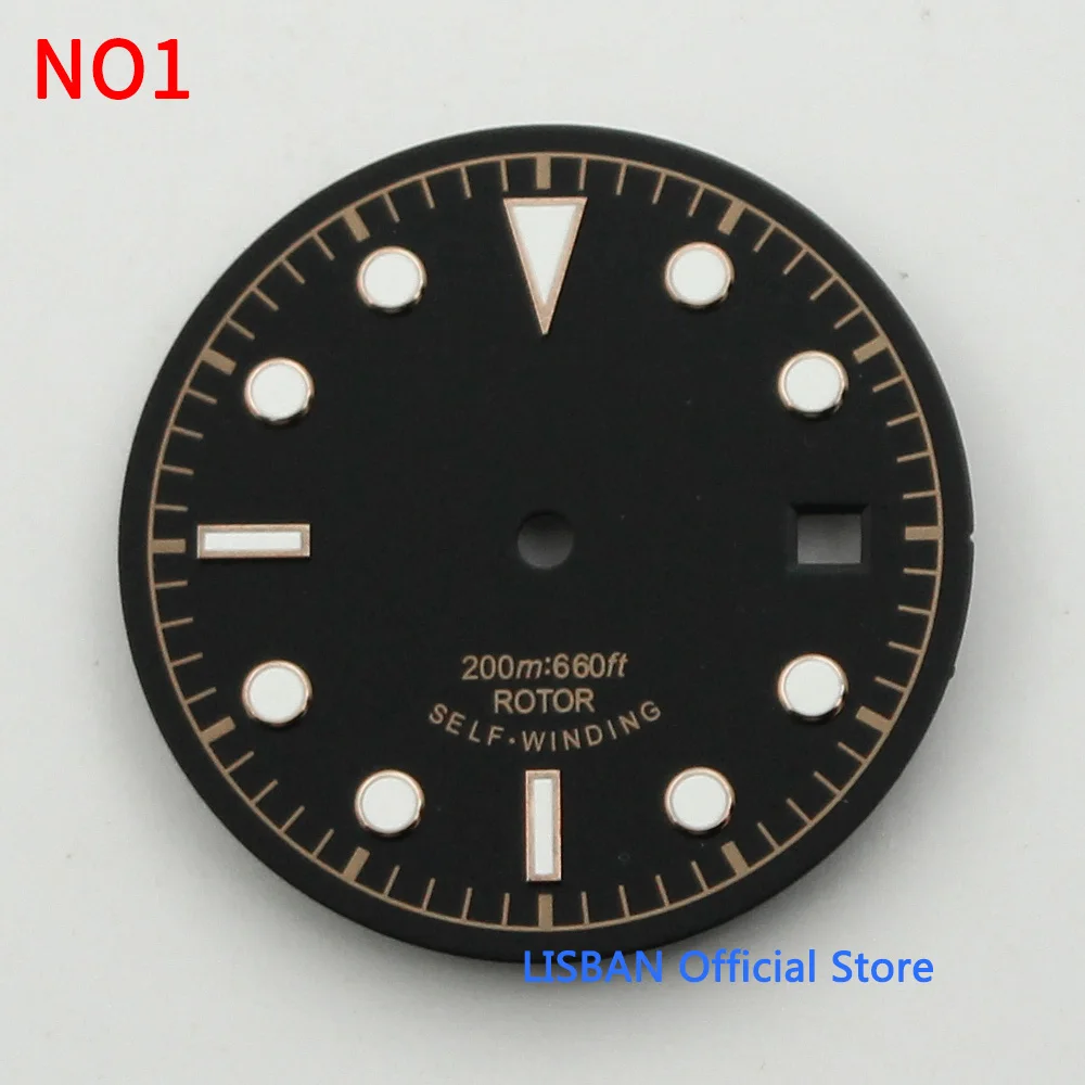 30.5mm Black Blue Sterile Luminous Dial fit NH35 ETA 2824 2836 Miyota 8215 821A Mingzhu DG2813 3804 ST1612