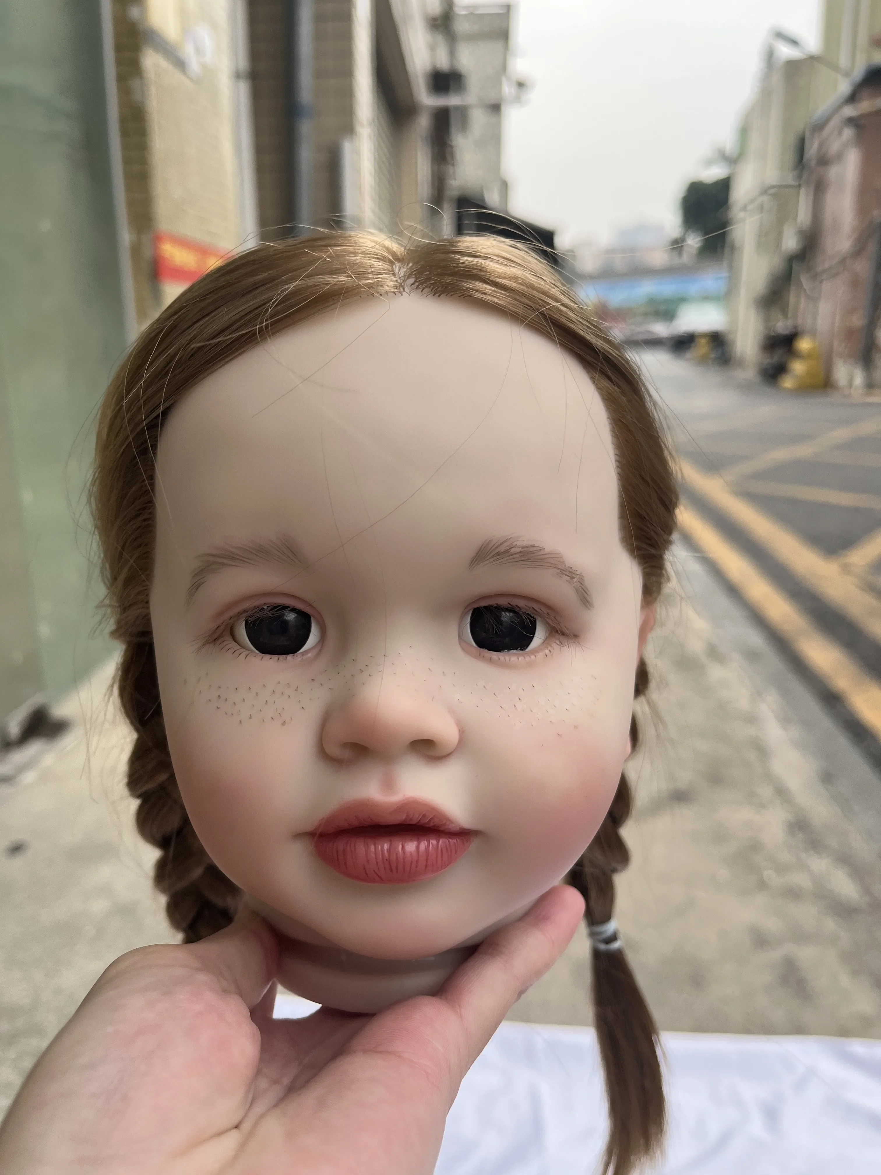 DLS personnalisé approvisionnement limité 26 pouces Reborn bébé Pippa avec cheveux enracinés à la main Kit peint bricolage partie vraies Photos Witrh taches de rousseur