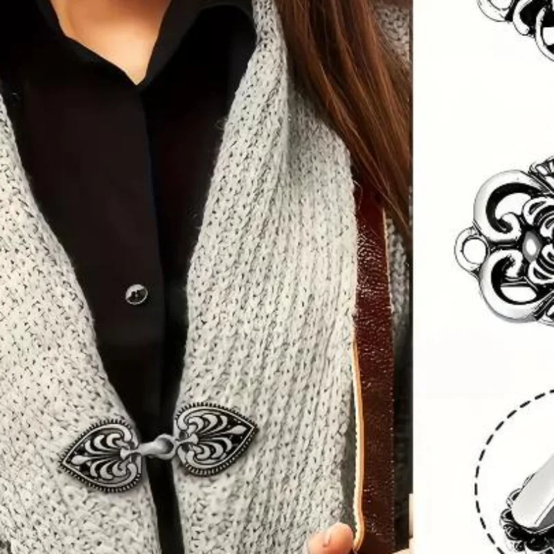 Fashion Winter Retro Sewing Cardigan Clip Sweater Blouse Pin Shawl Brooch Clip Clasps Casual Party Accessories Gift