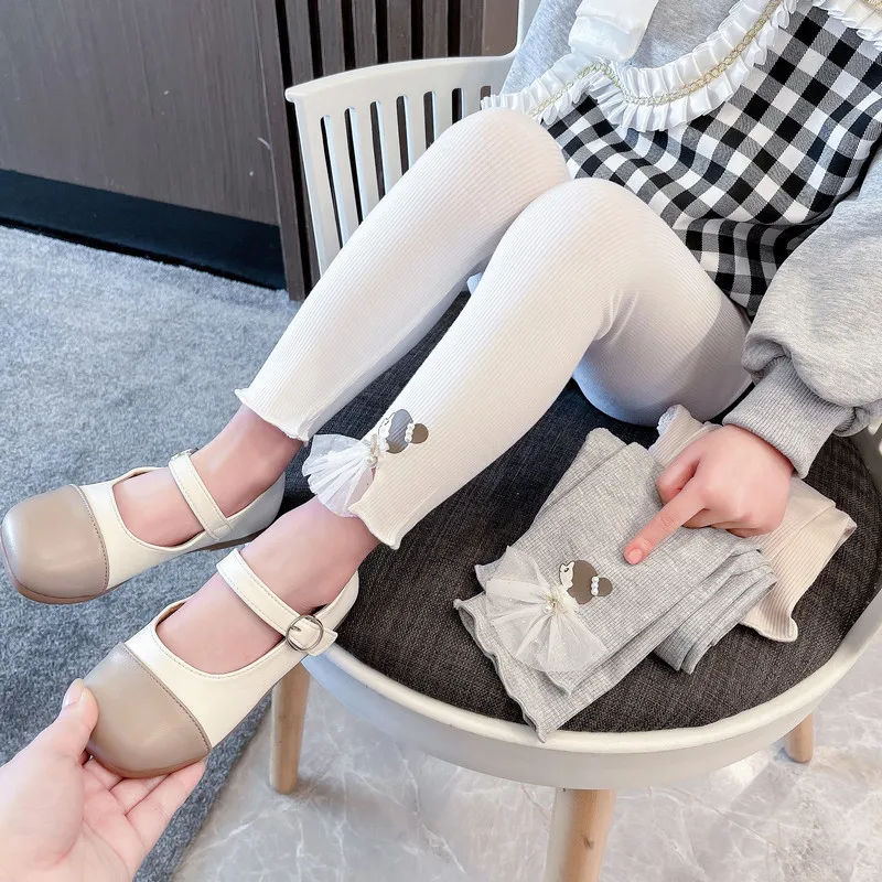 Girls' Leggings for Spring 2026 New Korean Thin Baby Pants for Outer Wear, Children's Stylish Spring and Autumn Slim Fit Pants