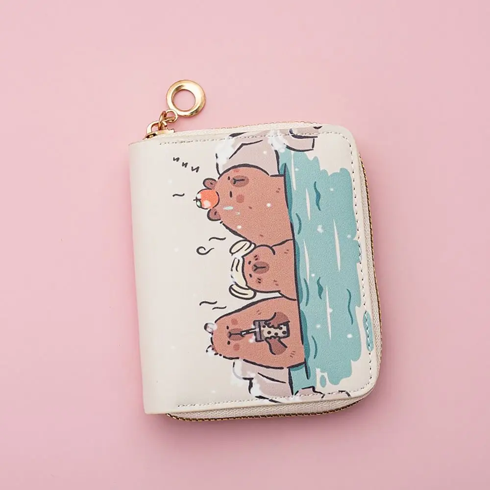 

Simple Capybara Money Coin Purse Zipper INS Style Wallet Money Bag PU Leather Credit Card Holoder for Girls Students Gift