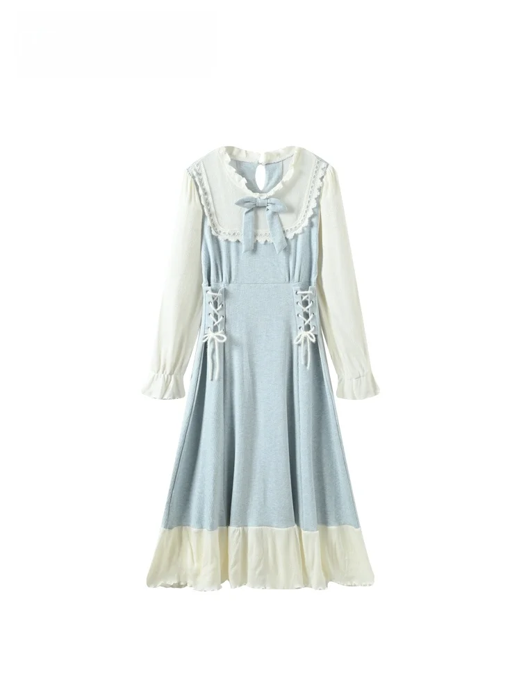 

Faionable больших размеров Long Sve round Ne Dr Женская осенняя утягивающая юбка трапециевидной формы из полиэстера во французском стиле Sle...