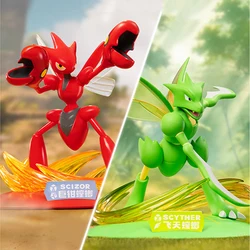 Genuine Funism Pokemon Scyther Scizor Scene Anime Action Figure Model Toys Gift for Birthday