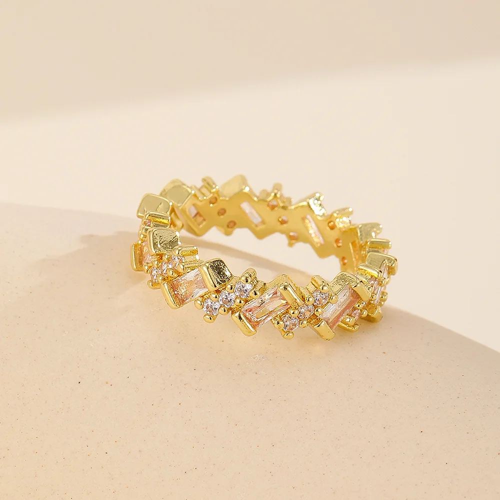 تصميم الأزياء المتخصصة الراقية سوبر فلاش الزركون المرأة المفتوحة السبابة البنصر النمط البارد