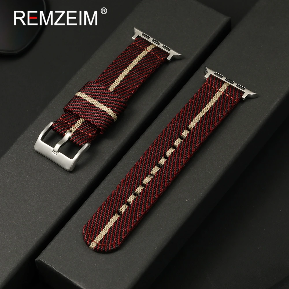Weiche, bequeme Nylon-Uhrenarmbänder für Apple Watch Band 38/40/41/42/44/45/46/49 mm für Iwatch 1–10 Ultra SE 2 Armband