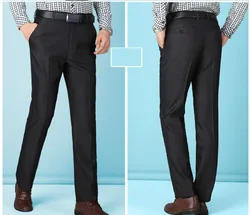 Spring Men's Slim Fitting and Non Ironing Business Small Foot Suit New in Pants Pants Thin Professional Formal Suit Trousers