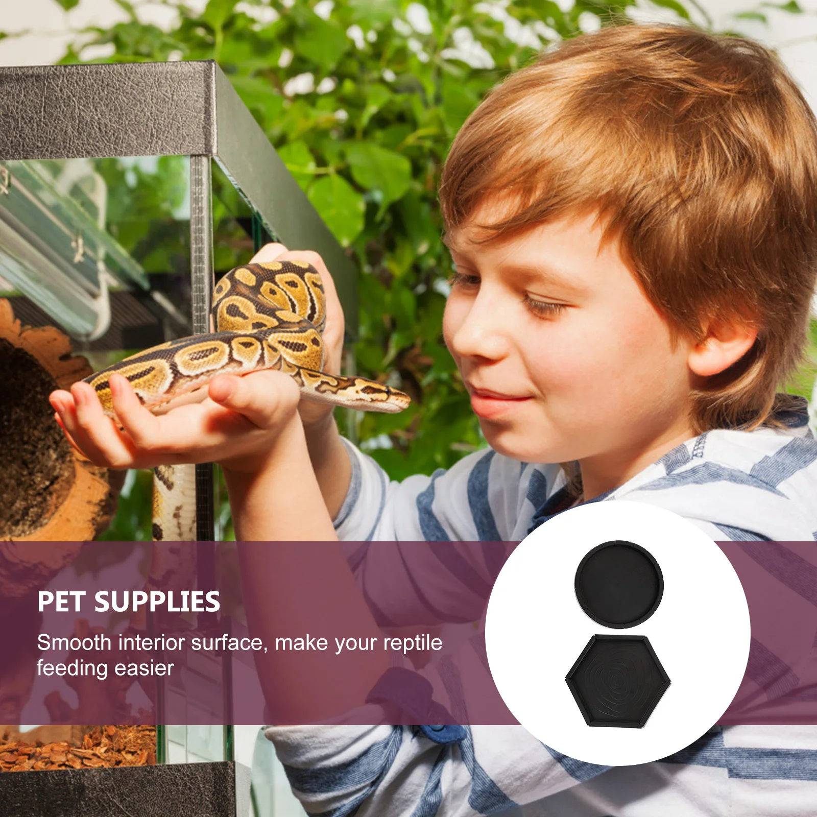 

2pcs Reptile Feeder Food Water Container Large Capacity Escape-Proof Dish Pet Feeding Bowl High Hardness Safe Environmental