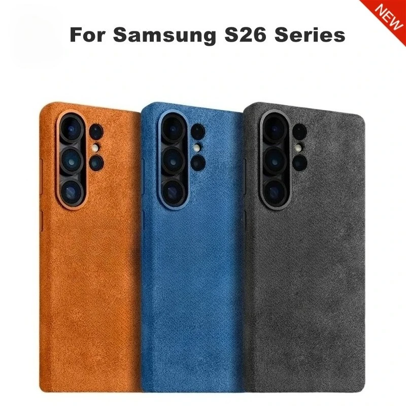 

Оригинальный итальянский кожаный чехол из алькантары с беспроводной зарядкой для Samsung Galaxy S26 Ultra Plus, полный комплект, противоударный защитный чехол