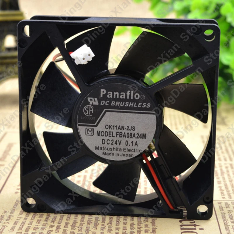 l 1PCS For PANAFLO FBA08A24M | 24V 0.10A Mute Industrial Chassis Fan 80×80×25mm 8CM