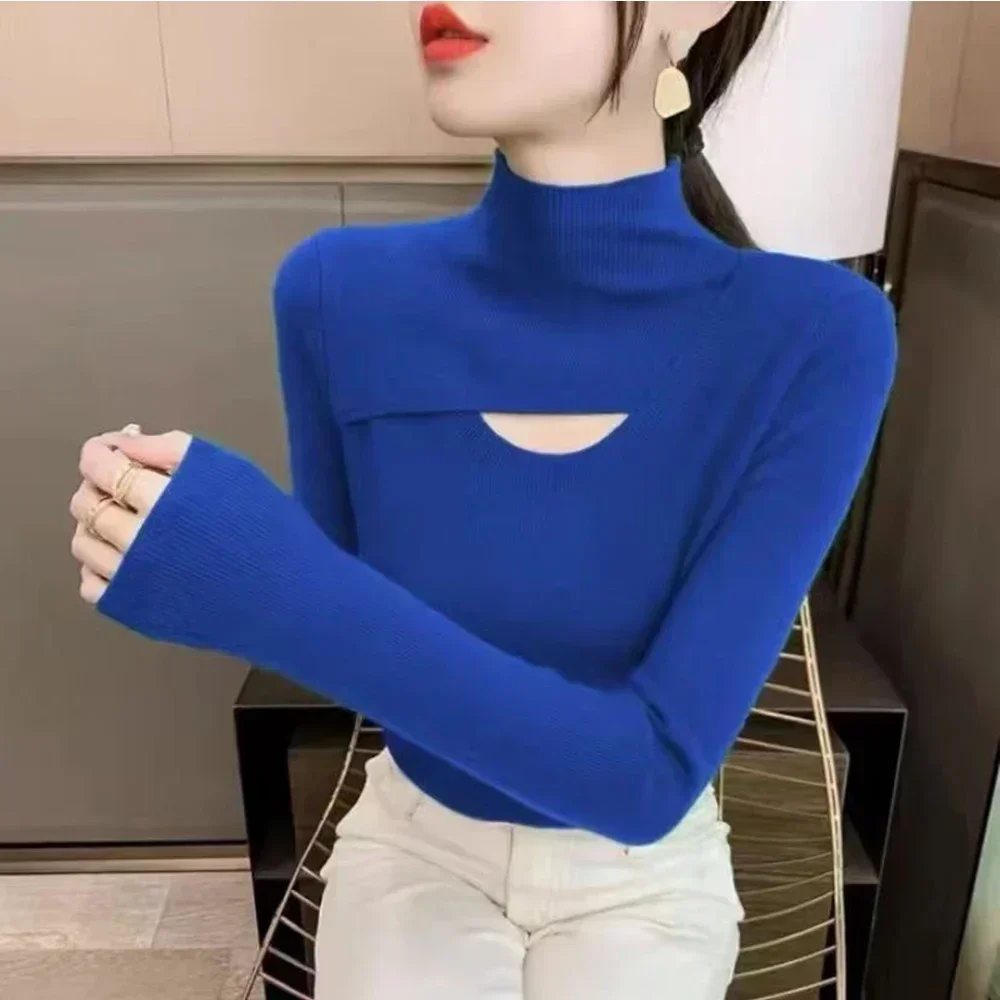 

Women's Soft Knitted Shirt Pullover Sweater Long Sleeve Underlay Sweater Slim Fit All Season S-XL Warm Casual Version Fashion