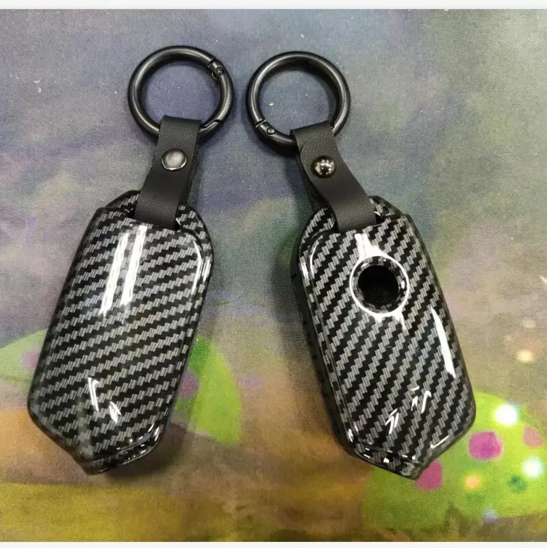 ABS Carbon Fiber Car Remote Fob Key Case Cover Shell For Kia Stinger GT CK K9 K900 2018 2019 2020 2021 Accessories Car Styling