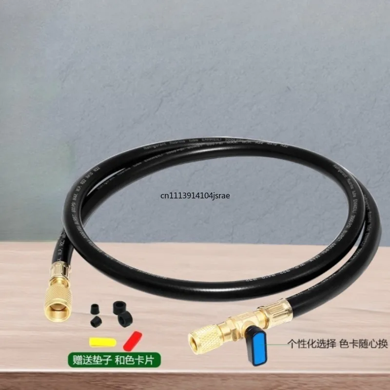 Ball Valve Refrigerant Charging Hose 3/8SAE 3‑Point Thick Tube for Refrigeration Vacuum Freezing Oil Filling