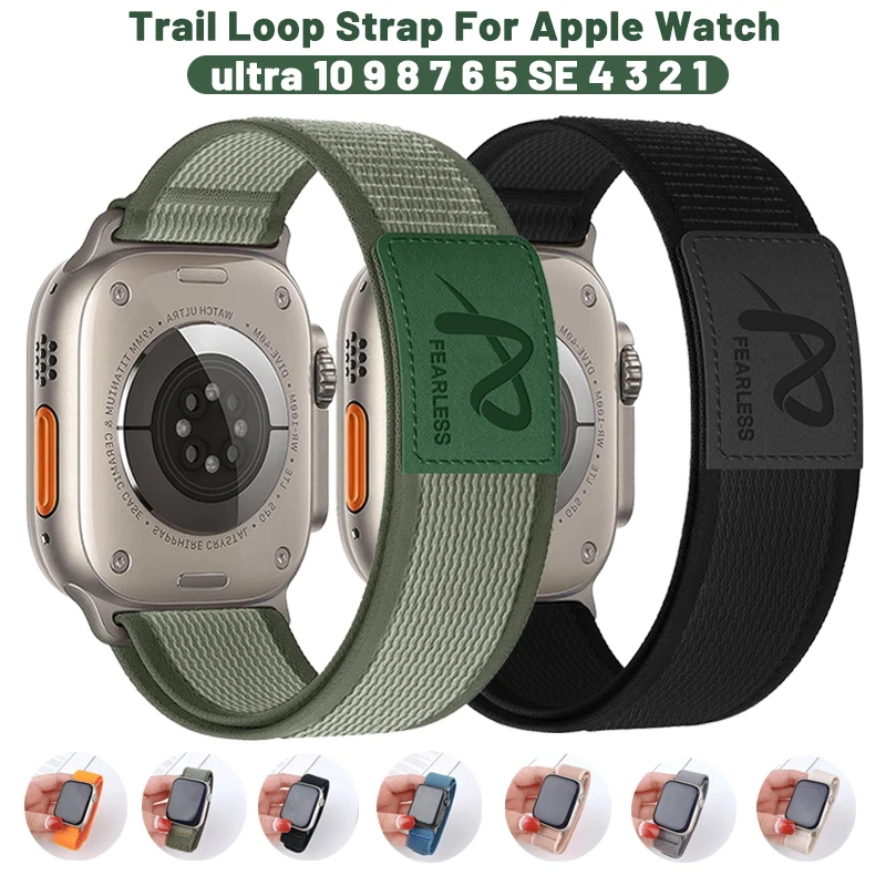 Trail Loop Strap For Apple Watch Bracelet 49mm 45mm 44mm 42mm 41mm 42mm 46mm Nylon Band For Iwatch Series Ultra 11 10 9 8 7 SE 3