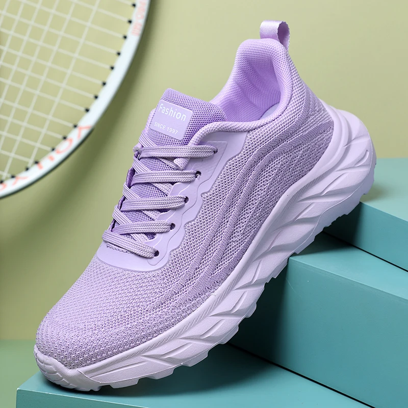 

Women's Sports Shoes Mesh Lightweight Soft Sole Running Shoes Breathable Women Platform Sneakers Tennis Flat Shoes for Women