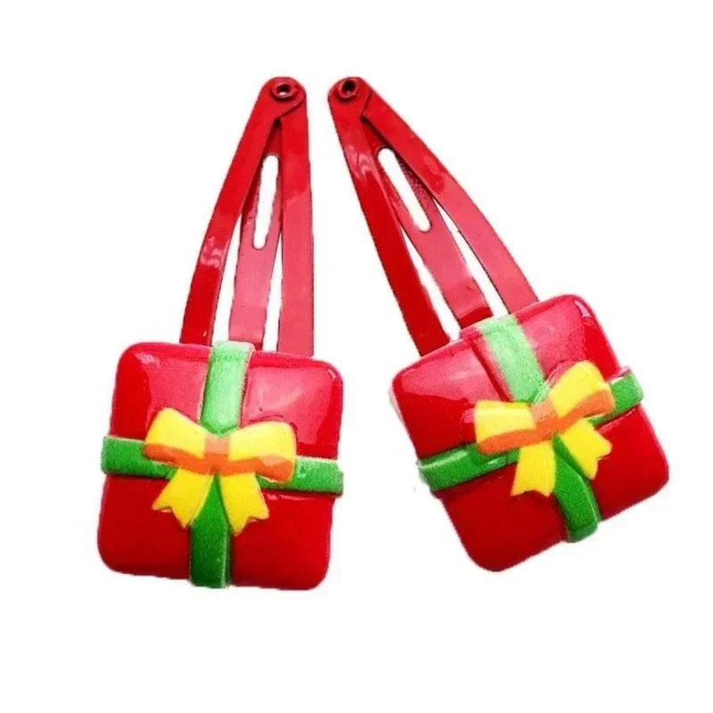 Épingle à cheveux bonbon pour enfants, barrettes de Noël pour filles, pince à cheveux pour bébé, bandes de sauna de Noël, 10 pièces