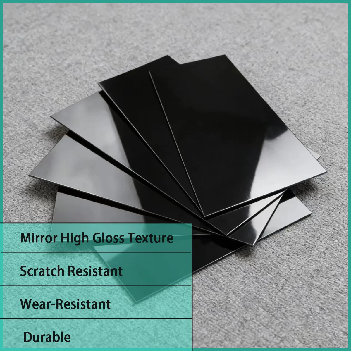 Black Coated Mirror Aluminum Plate High Gloss Black Fiber Carving Material Coated Laser Cutting Customized