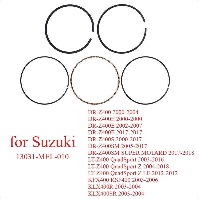 

94mm Piston Rings Kit 13031-MEL-010 for Suzuki DR-Z400 2000-2004 LT-Z400 QuadSport Z 2004-2018 KFX400 KSF400 KLX400R
