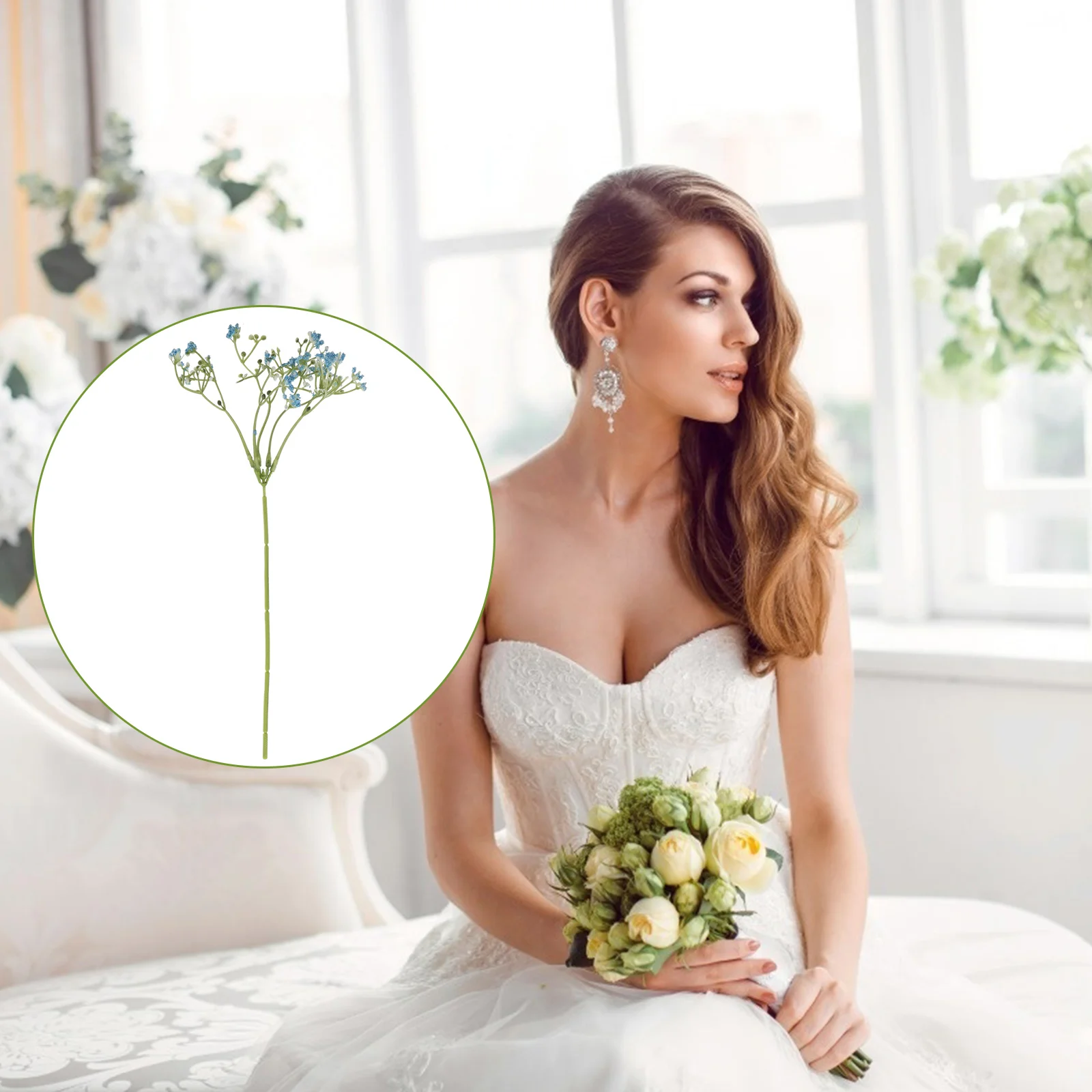 

16pcs Gypsophila Bouquet Artificial Flowers For Wedding Party Home Decor Simulation Flower Babysbreath Bouquet Fake Flower Decor